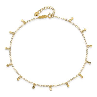 14K Yellow Gold Diamond-Cut Cable Anklet – view 6