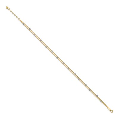 14K Two-Tone Gold 2-Strand Mirror Anklet – view 3