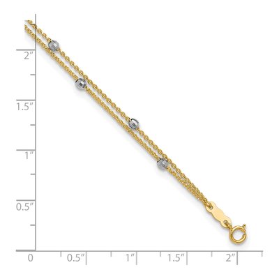 14K Two-Tone Gold 2-Strand Mirror Anklet – view 6