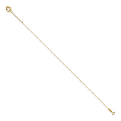 14K Yellow Gold Heart Cage Cable Anklet – view 3