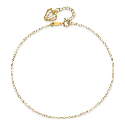 14K Yellow Gold Heart Cage Cable Anklet – view 5