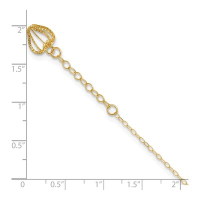 14K Yellow Gold Heart Cage Cable Anklet – view 6
