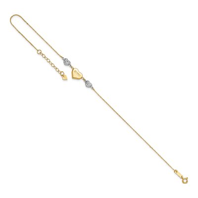 14K Two-Tone Gold LOVE Heart Anklet – view 7