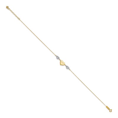 14K Two-Tone Gold LOVE Heart Anklet – view 2