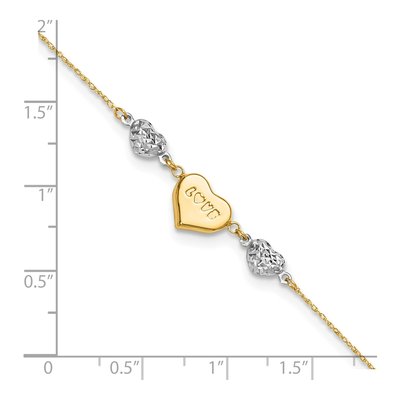 14K Two-Tone Gold LOVE Heart Anklet – view 4