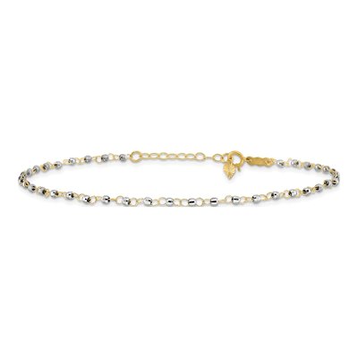 14K Two-Tone Gold Mirror Anklet – view 4