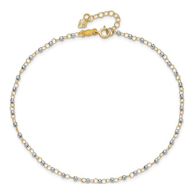 14K Two-Tone Gold Mirror Anklet – view 6