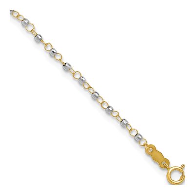 14K Two-Tone Gold Mirror Anklet