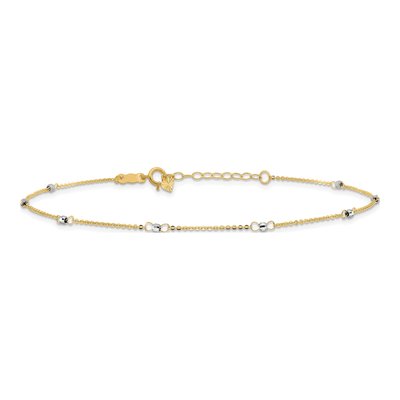 14K Two-Tone Gold Mirror Anklet – view 4