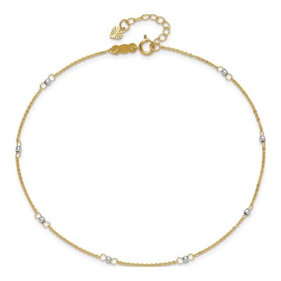14K Two-Tone Gold Mirror Anklet – view 5