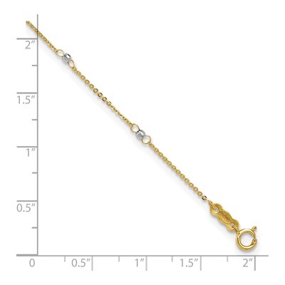 14K Two-Tone Gold Mirror Anklet – view 6