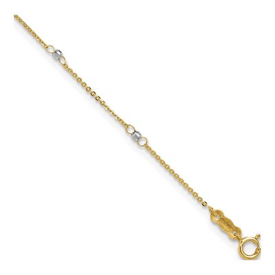 14K Two-Tone Gold Mirror Anklet