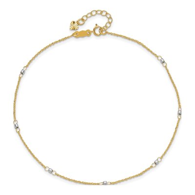 14K Two-Tone Gold Ropa Mirror Anklet – view 5