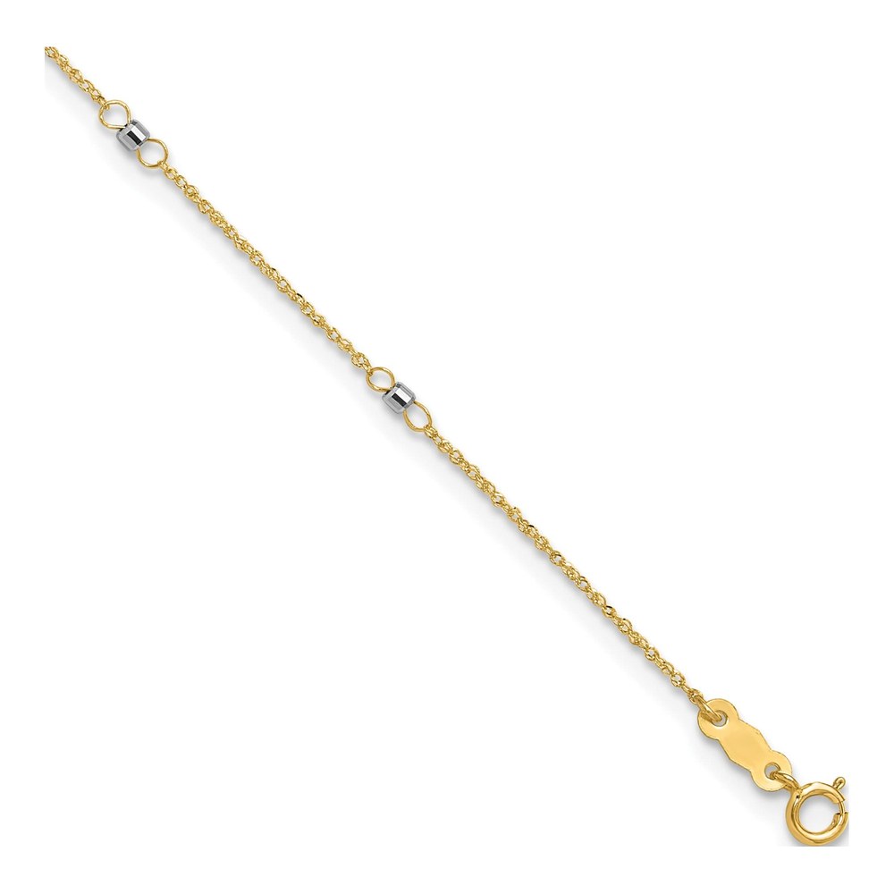 14K Two-Tone Gold Ropa Mirror Anklet