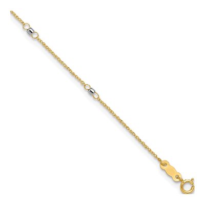 14K Two-Tone Gold Ropa Mirror Anklet