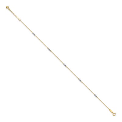 14K Two-Tone Gold Fancy Twist Anklet – view 2