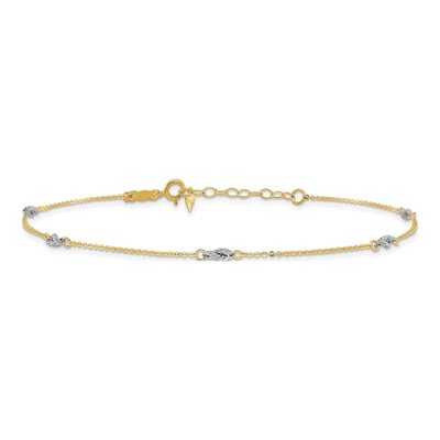 14K Two-Tone Gold Fancy Twist Anklet – view 3