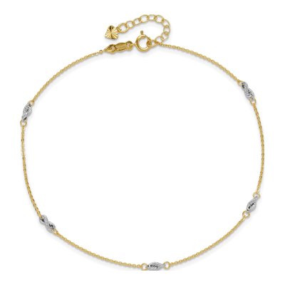 14K Two-Tone Gold Fancy Twist Anklet – view 4