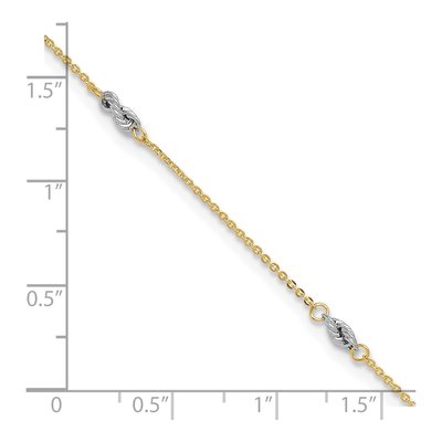 14K Two-Tone Gold Fancy Twist Anklet – view 5