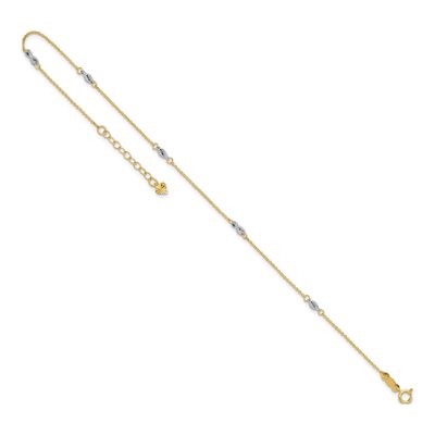 14K Two-Tone Gold Fancy Twist Anklet – view 7