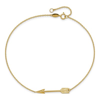 14K Yellow Gold Arrow Anklet – view 4