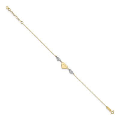 14K Two-Tone Gold Puffed LOVE Heart Bracelet – view 3