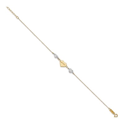 14K Two-Tone Gold Puffed LOVE Heart Bracelet – view 4