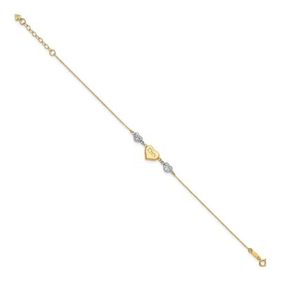 14K Two-Tone Gold MOM Heart Bracelet – view 3