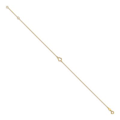 14K Yellow Gold Open Heart Anklet – view 3