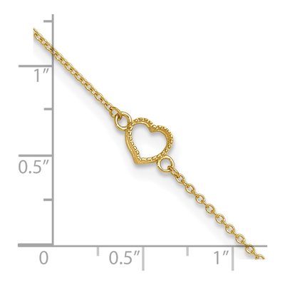 14K Yellow Gold Open Heart Anklet – view 6