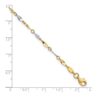 14K Two-Tone Gold Twisted Link Anklet – view 5
