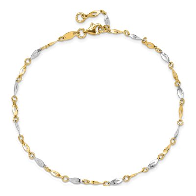 14K Two-Tone Gold Twisted Link Anklet – view 6