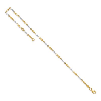 14K Two-Tone Gold Twisted Link Anklet – view 8