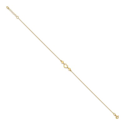 14K Yellow Gold Open Heart Anklet – view 3