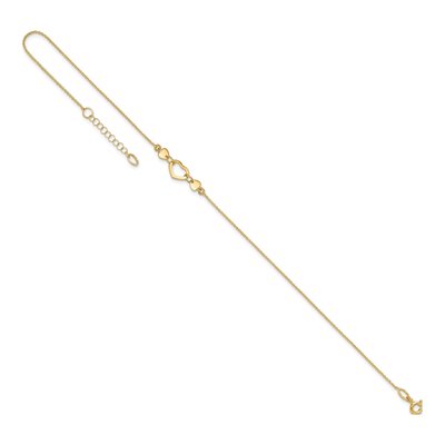 14K Yellow Gold Open Heart Anklet – view 8