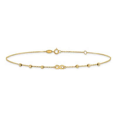 14K Yellow Gold Infinity Anklet – view 4