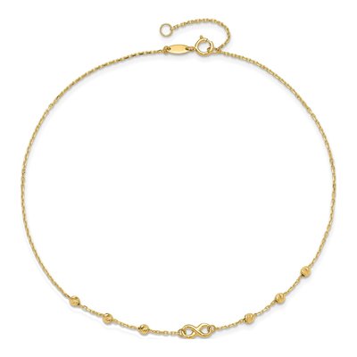 14K Yellow Gold Infinity Anklet – view 6