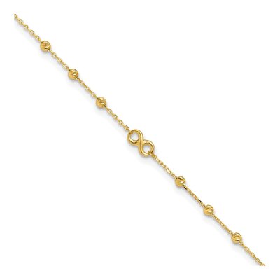 14K Yellow Gold Infinity Anklet