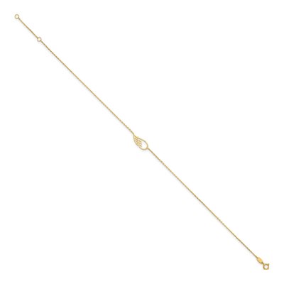 14K Yellow Gold Cut-Out Wing Anklet – view 3