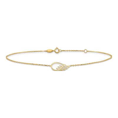 14K Yellow Gold Cut-Out Wing Anklet – view 4