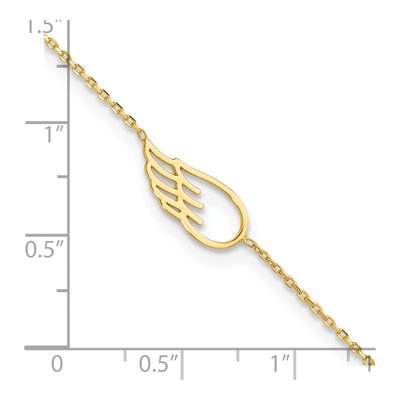 14K Yellow Gold Cut-Out Wing Anklet – view 5