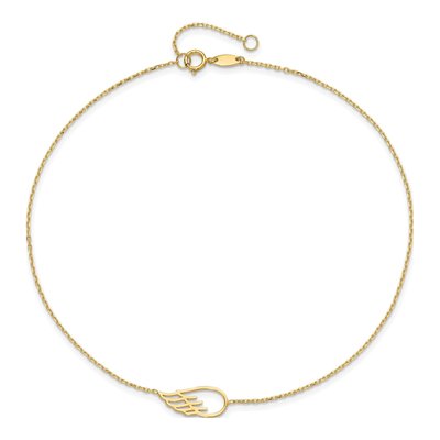 14K Yellow Gold Cut-Out Wing Anklet – view 6