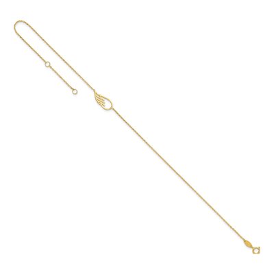 14K Yellow Gold Cut-Out Wing Anklet – view 8