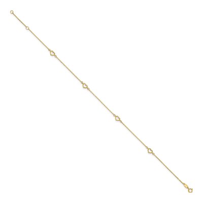 14K Yellow Gold Open Hearts Anklet – view 3