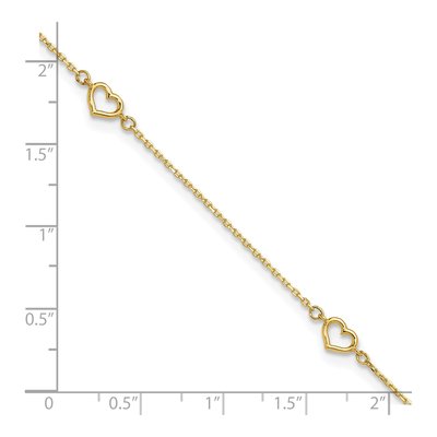 14K Yellow Gold Open Hearts Anklet – view 5