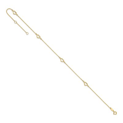 14K Yellow Gold Open Hearts Anklet – view 8