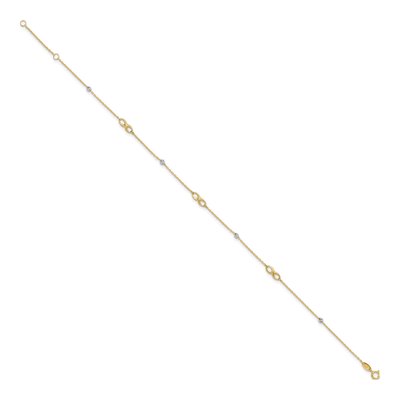 14K Two-Tone Gold Infinity Anklet – view 3