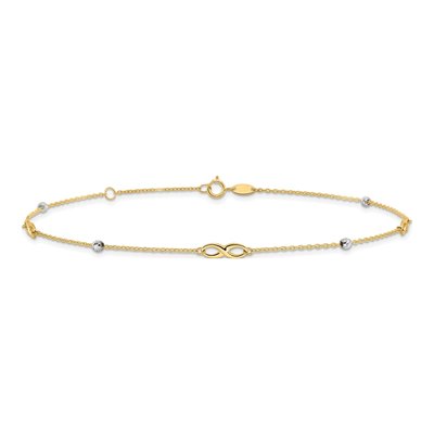 14K Two-Tone Gold Infinity Anklet – view 4