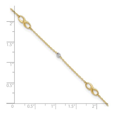 14K Two-Tone Gold Infinity Anklet – view 5