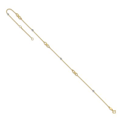 14K Two-Tone Gold Infinity Anklet – view 8